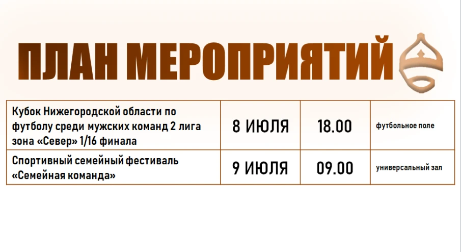 План мероприятий